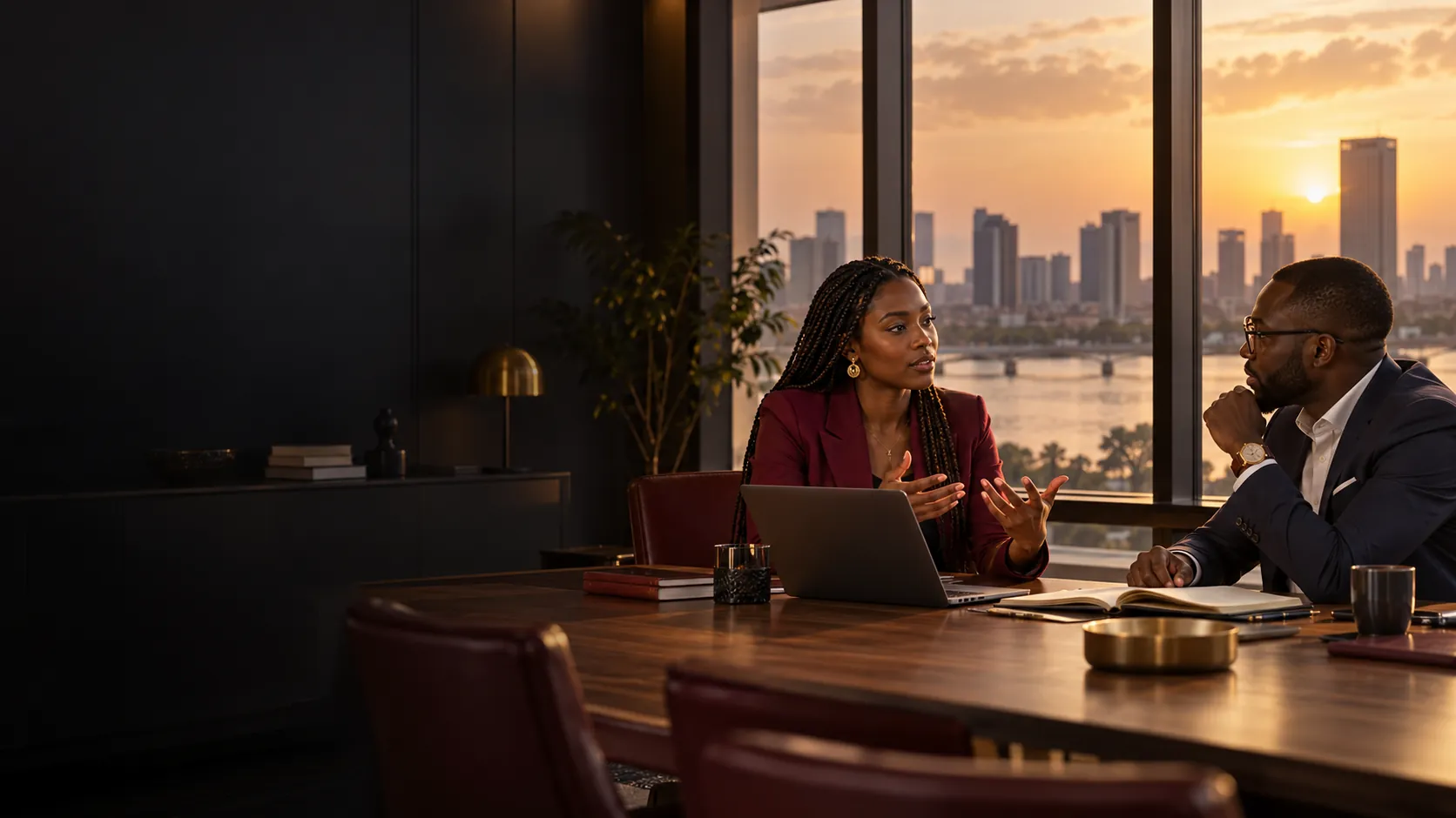 Entrepreneurs et conseil stratégique dans un bureau en Afrique de l’Ouest